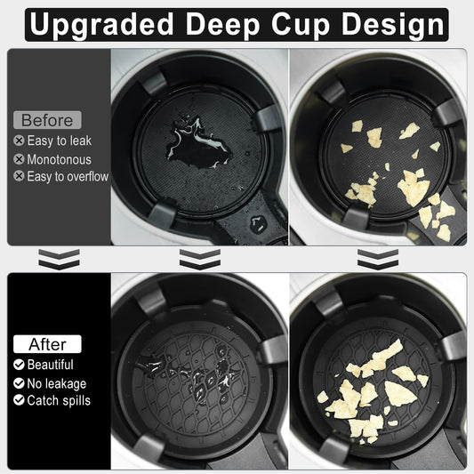 SINGARO Car Cup Holder Coaster Set – Black