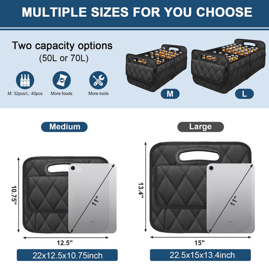 Deosk Waterproof Car Trunk Organizer – 50L Capacity