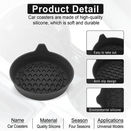 SINGARO Car Cup Holder Coaster Set – Black