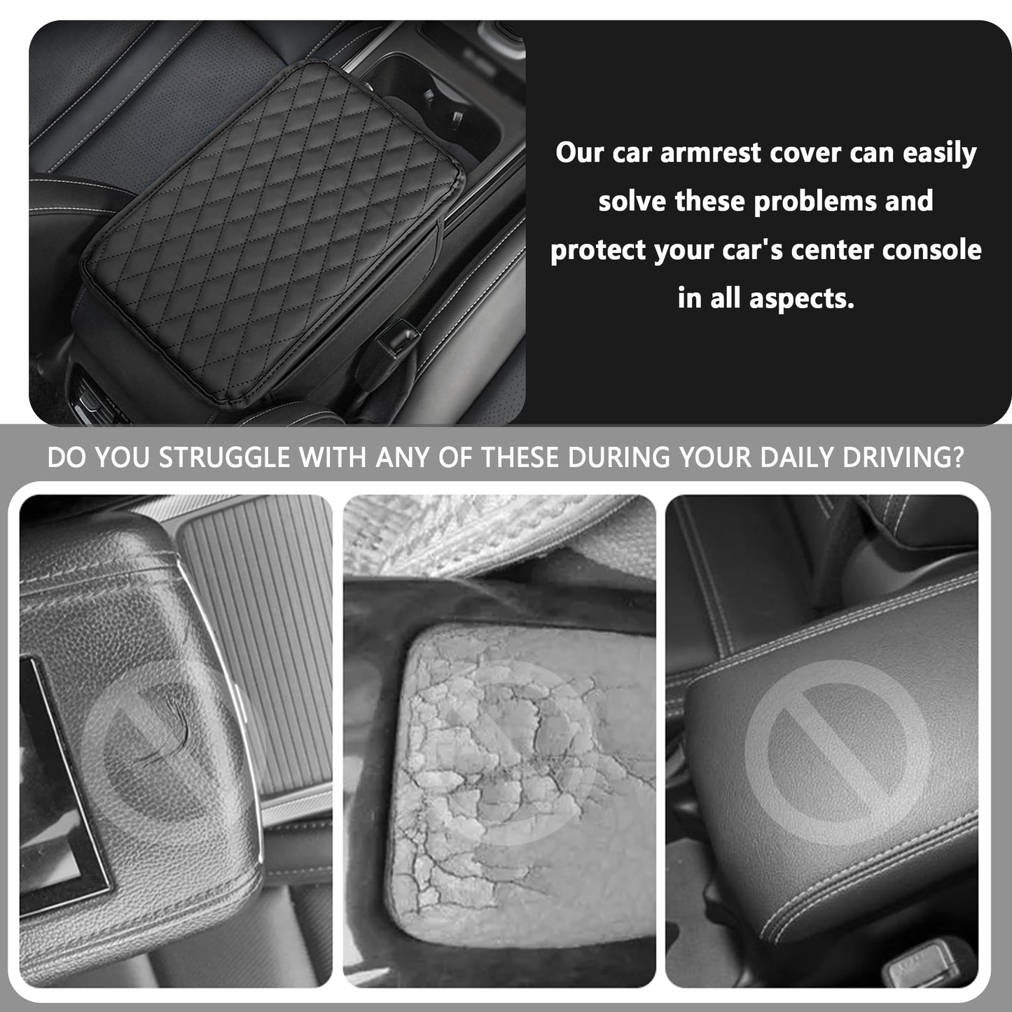 Stacool Car Armrest Cushion Cover – Black