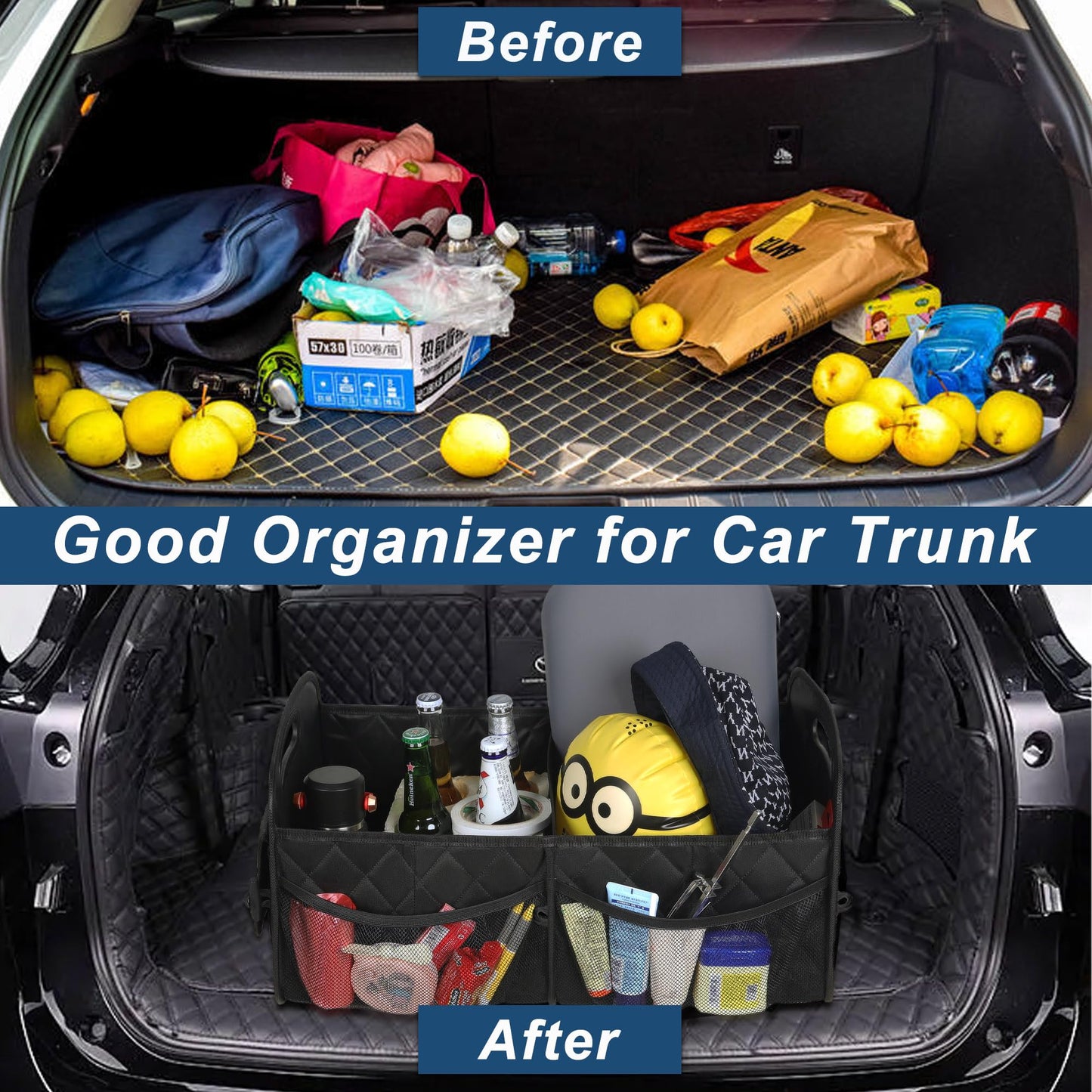 Deosk Waterproof Car Trunk Organizer – 50L Capacity